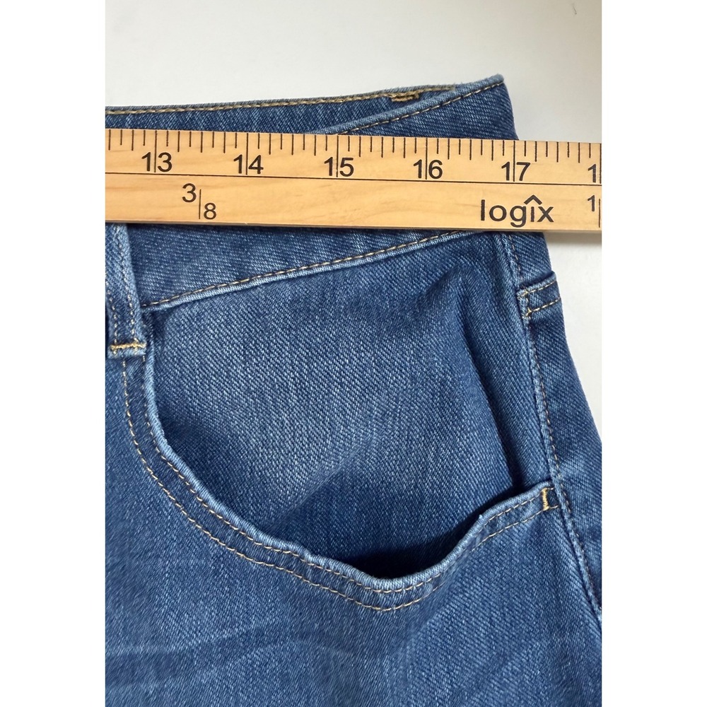 Halara Flex Denim Wide Leg Crop Jeans Womens XL Blue High Rise Stretch Pants - Picture 4 of 13